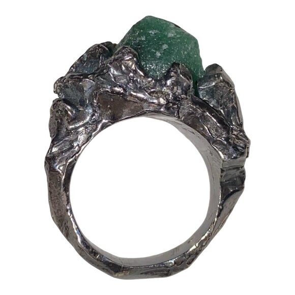 Ring Aventurine Size 7 Sterling Silver Rustic - Picture 11 of 16